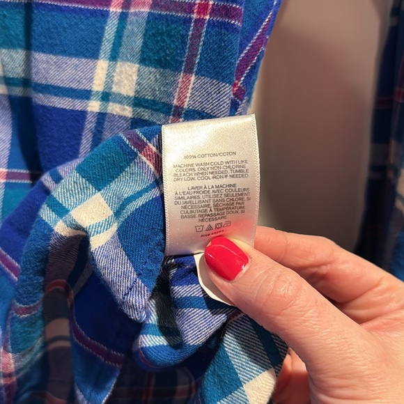 Express Cotton “Flannel” Button Down Top - Picture 4 of 6